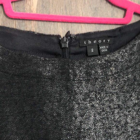 THEORY Cap Sleeve Metallic Wool Shift Dress - Picture 3 of 6